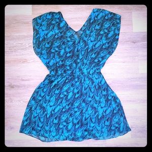 EXPRESS Teal Sheer Dress